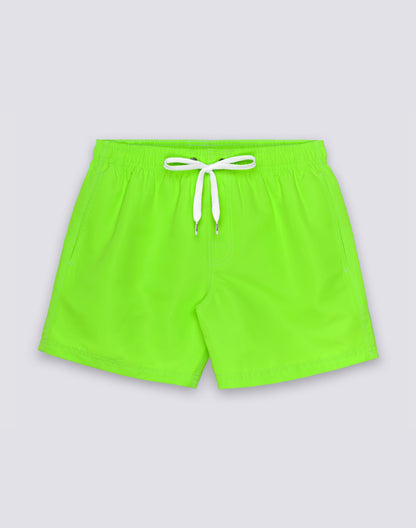 Iconic Taffeta Elastic Waist Boardshort - Fluo Green