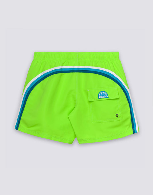 Sundek Iconic Taffeta Elastic Waist Boardshort - Fluo Green Yellow Green