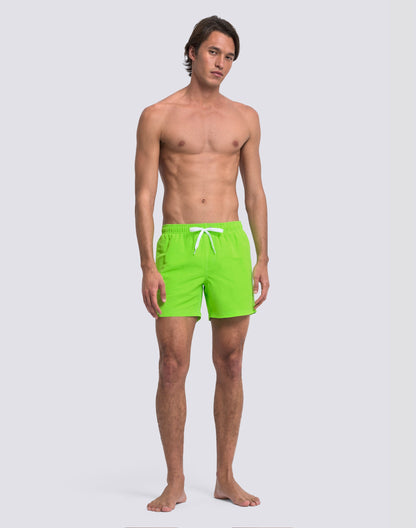 Iconic Taffeta Elastic Waist Boardshort - Fluo Green