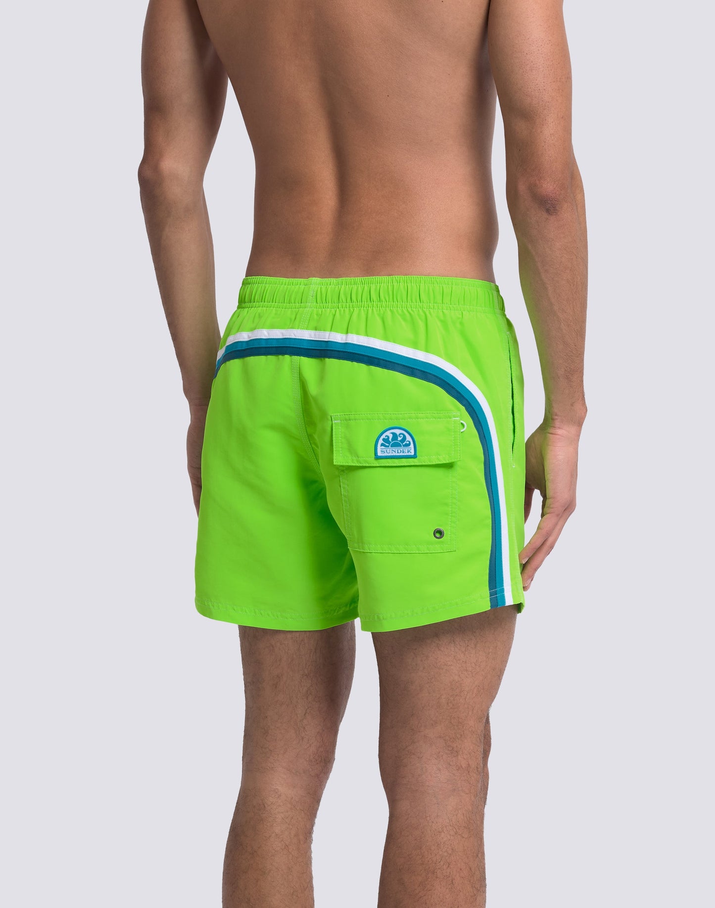 Iconic Taffeta Elastic Waist Boardshort - Fluo Green