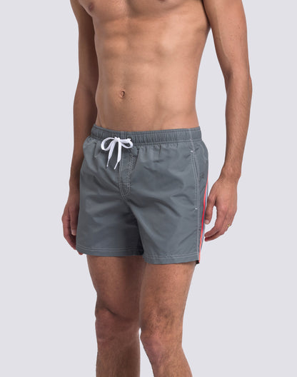 Iconic Taffeta Elastic Waist Boardshort - Medium Grey