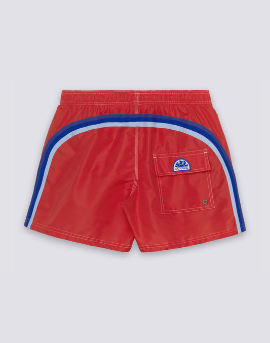 Sundek Iconic Taffeta Elastic Waist Boardshort - Lolly Red Firebrick