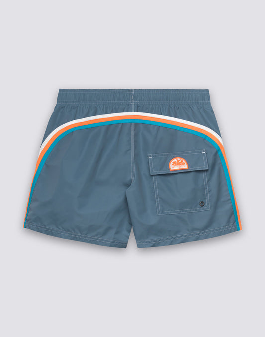 Sundek Iconic Taffeta Elastic Waist Boardshort - Aviation Dim Gray