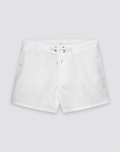 Taffeta Semi-Elastic Waist Boardshort - White