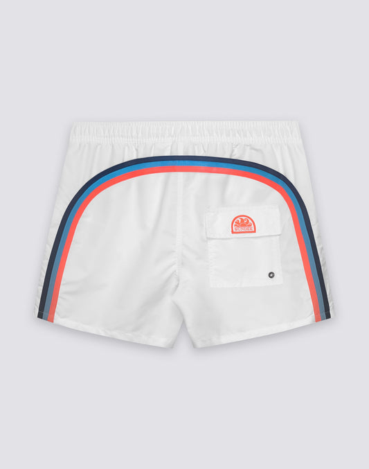 Sundek Taffeta Semi-Elastic Waist Boardshort - White Lavender