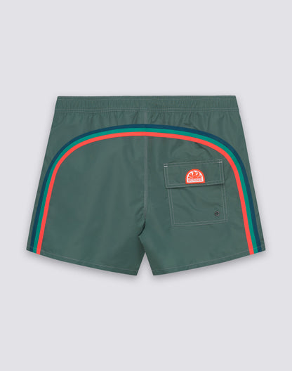 Taffeta Semi-Elastic Waist Boardshort - Camo Green