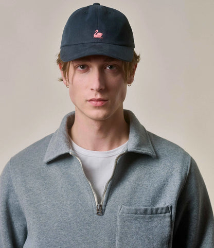Authentic Fleece Polo Collared Half-Zip Cotton Sweatshirt - Grey Melange - DUNE + SALT