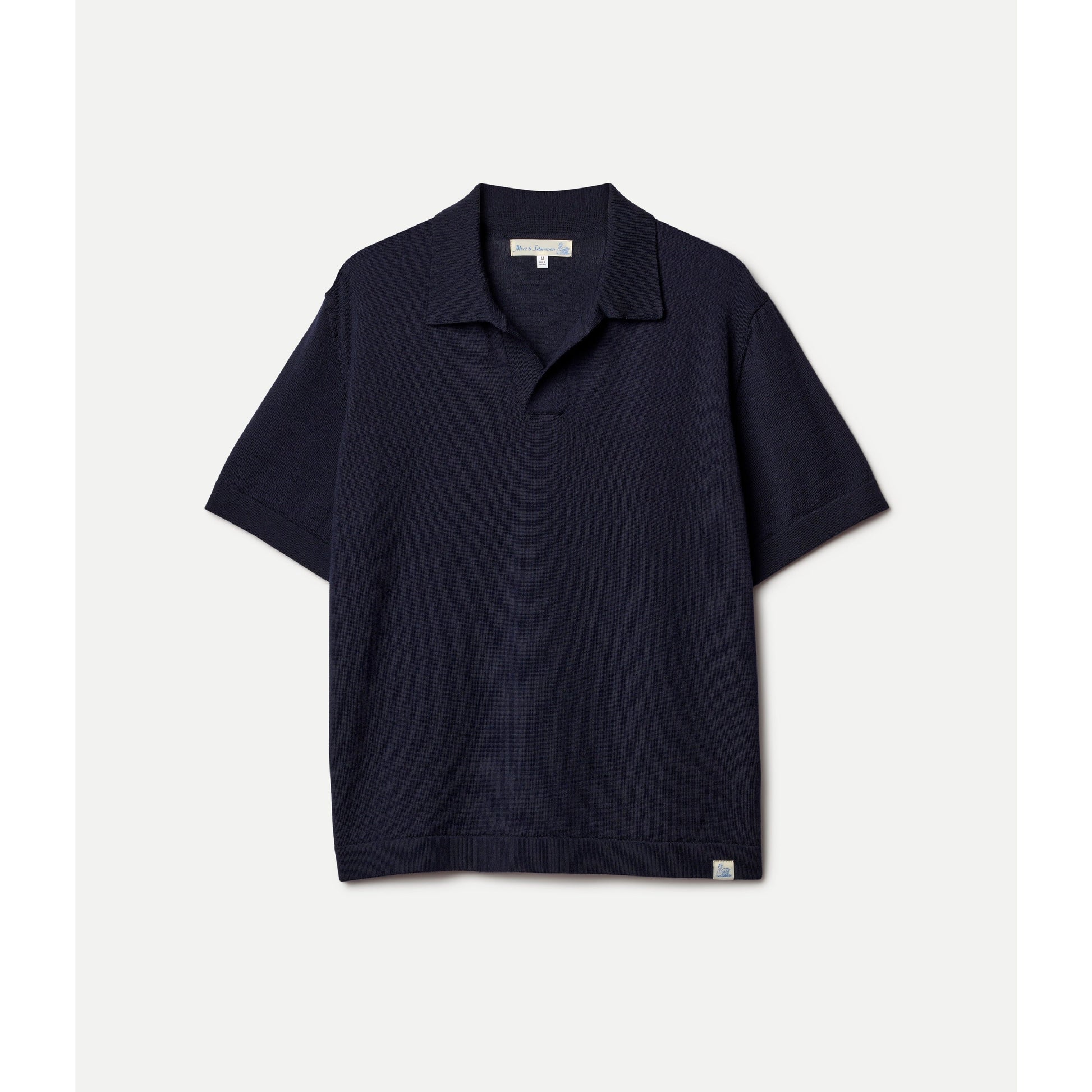 Refined Merino Wool Short Sleeve Women's Polo Shirt - Dark Navy - DUNE + SALT