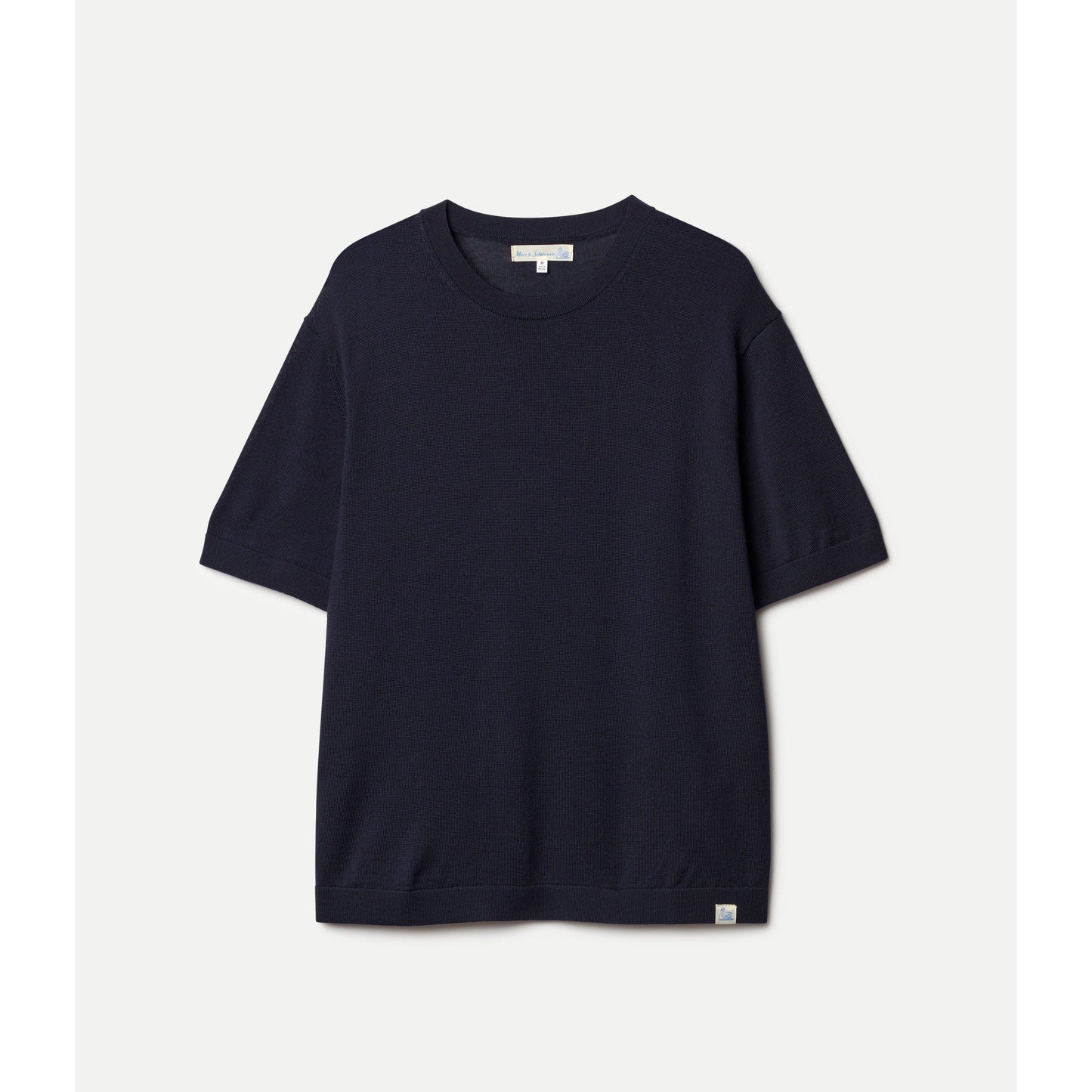 Refined Knitted Merino Wool T-Shirt - Navy - DUNE + SALT