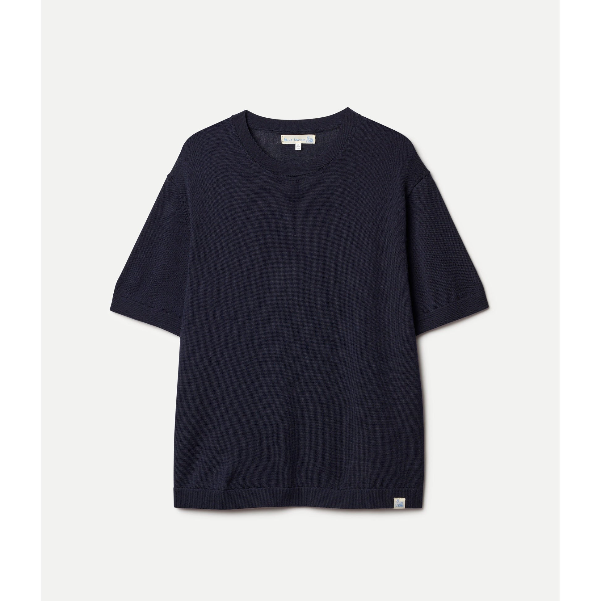 Refined Knitted Merino Wool T-Shirt - Navy - DUNE + SALT