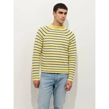 Alex Striped Rollneck In Cotton - Honeycomb/Deep Royal - DUNE + SALT