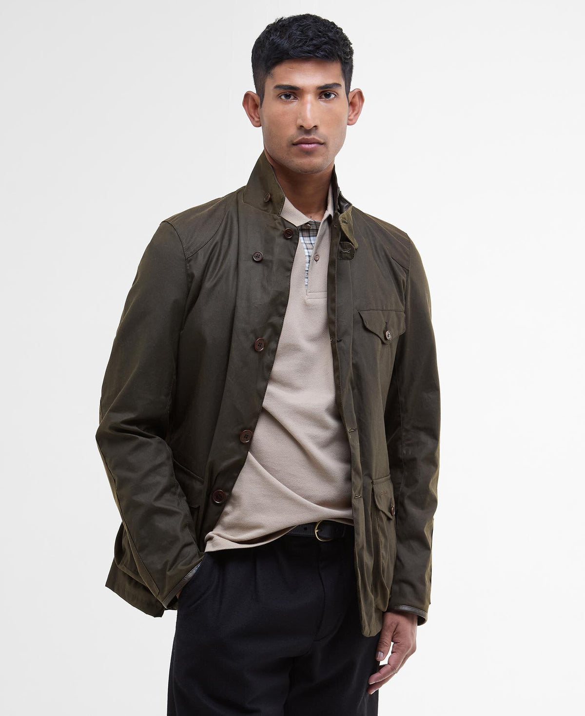 Beacon Sports Waxed Jacket - Olive, front