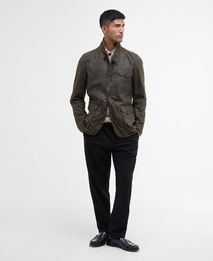 Beacon Sports Waxed Jacket - Olive, styled