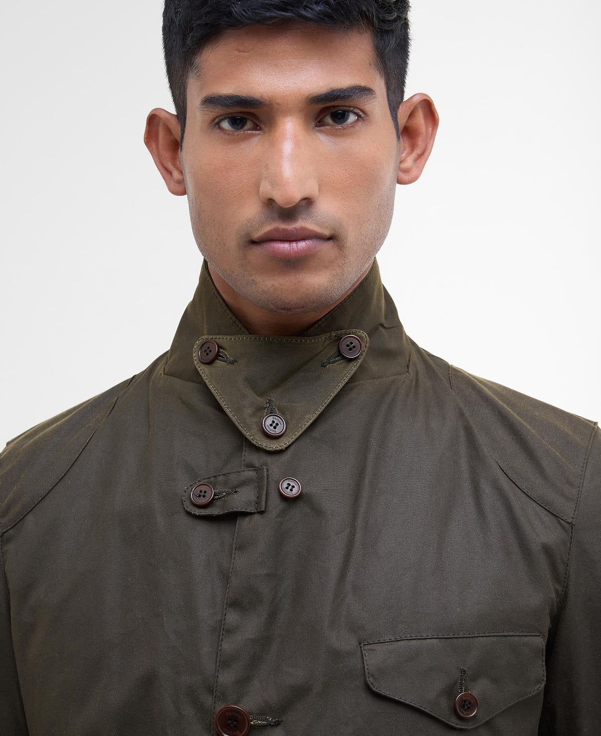 Beacon Sports Waxed Jacket - Olive, detail