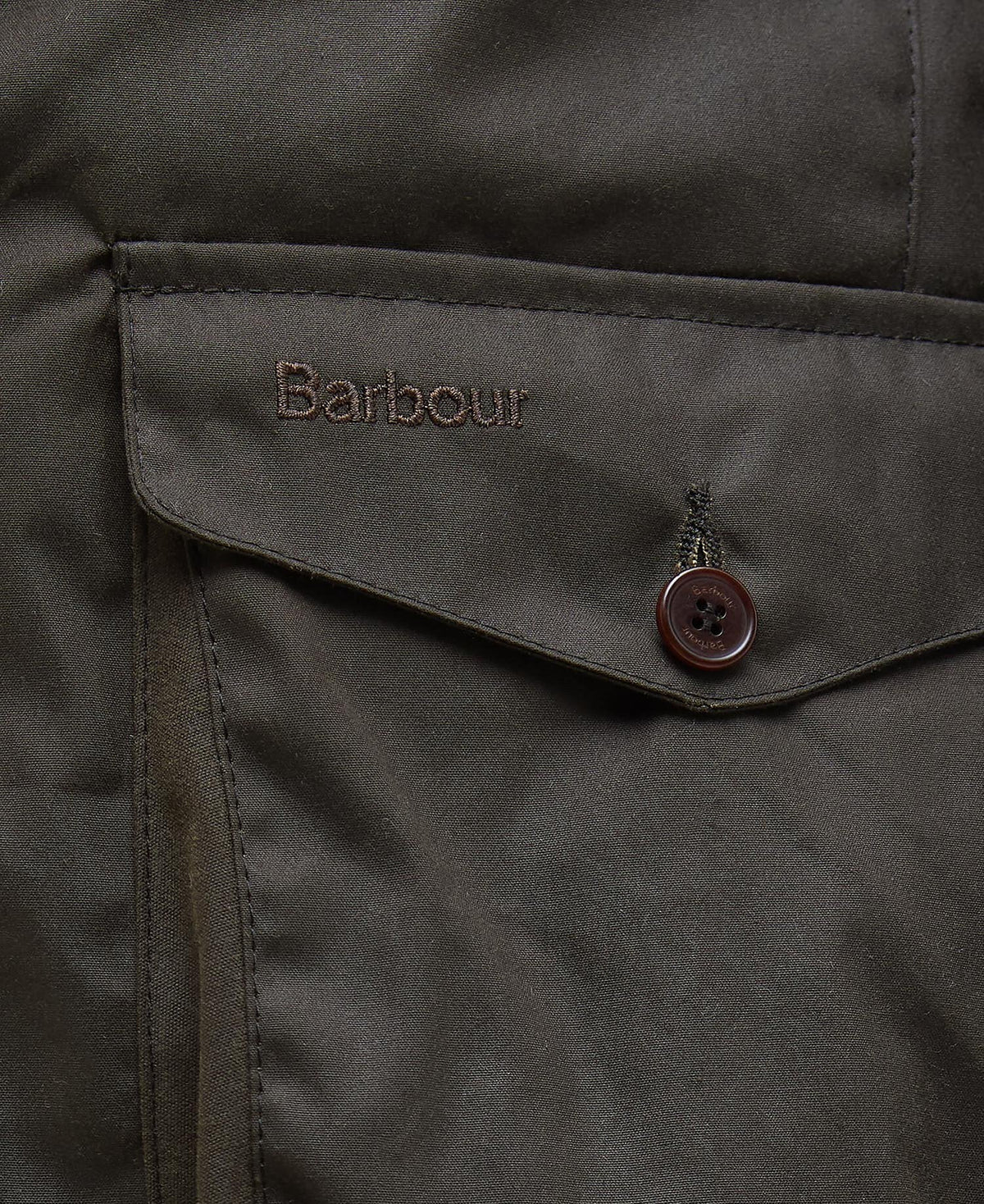 Beacon Sports Waxed Jacket - Olive, detail