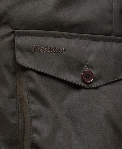 Beacon Sports Waxed Jacket - Olive, detail