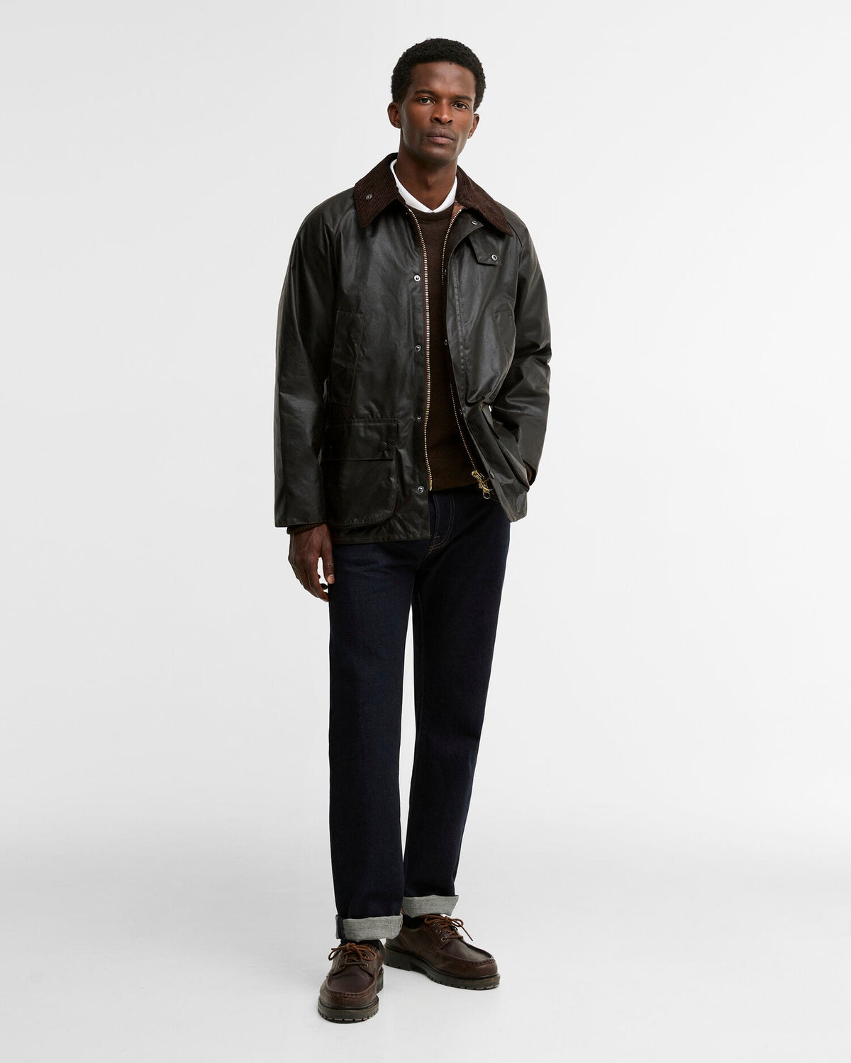 Bedale Waxed Jacket - Rustic, styled