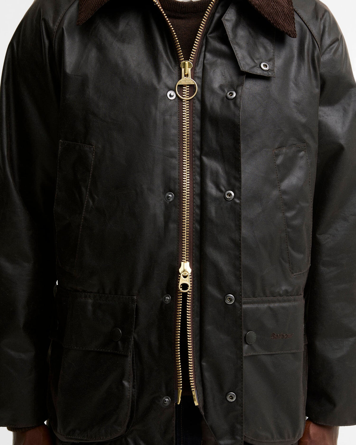 Bedale Waxed Jacket - Rustic, detail