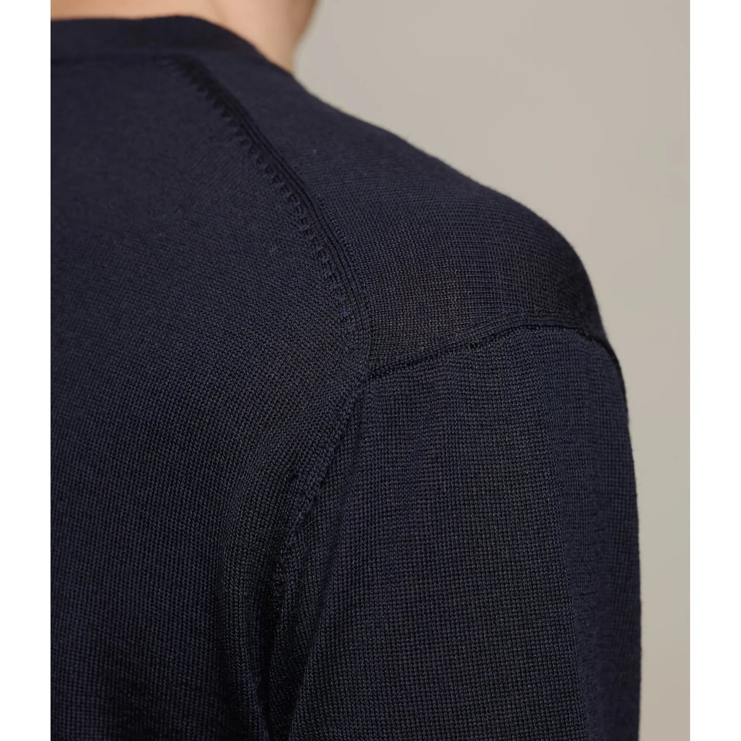 Refined Knitted Merino Wool T-Shirt - Navy - DUNE + SALT