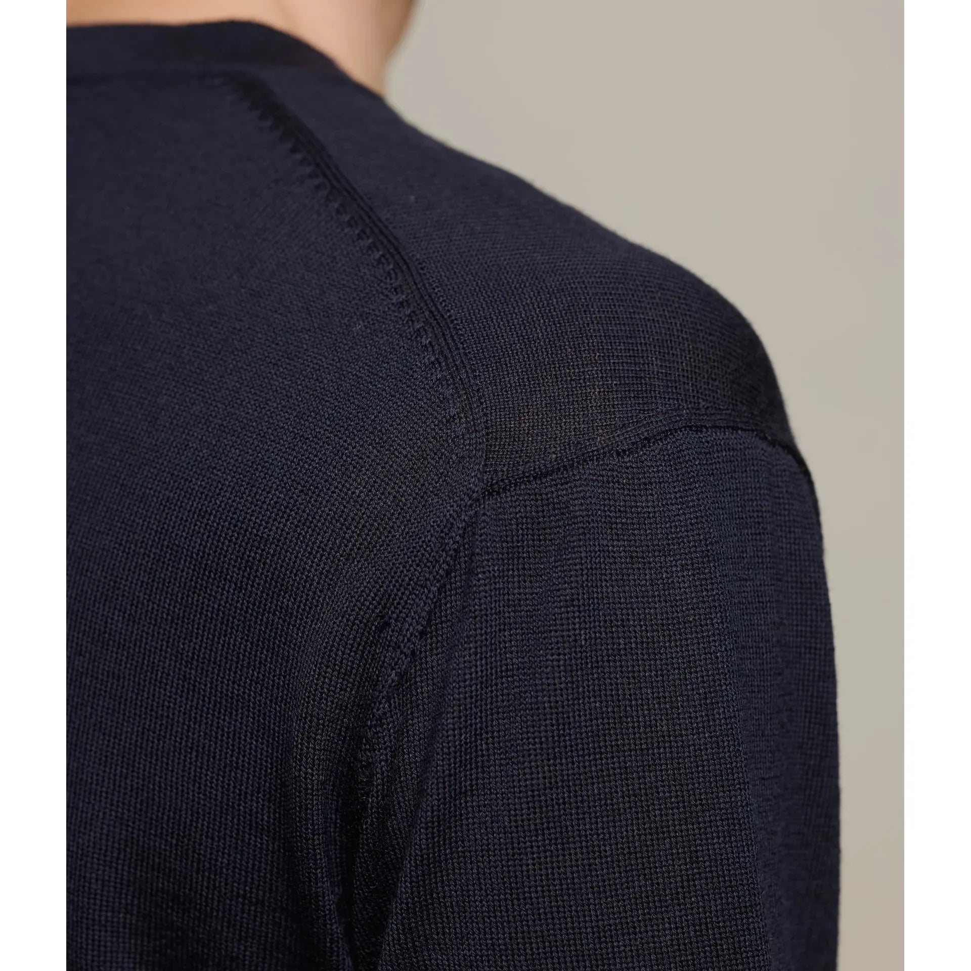 Refined Knitted Merino Wool T-Shirt - Navy - DUNE + SALT