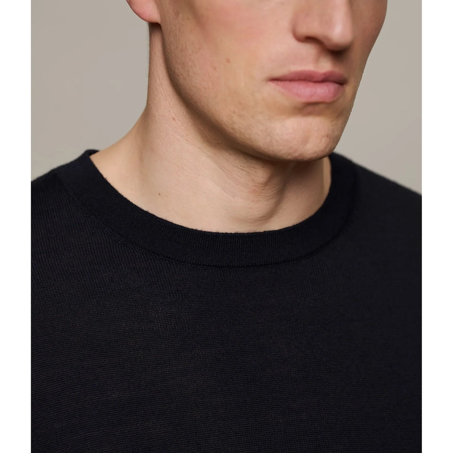 Refined Knitted Merino Wool T-Shirt - Navy - DUNE + SALT