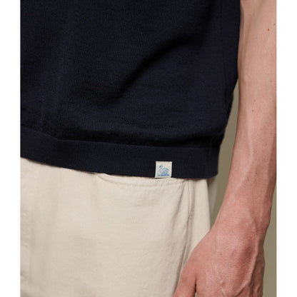 Refined Knitted Merino Wool T-Shirt - Navy - DUNE + SALT