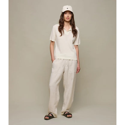 Refined Merino Wool Short Sleeve Women's Polo Shirt - Nature - DUNE + SALT