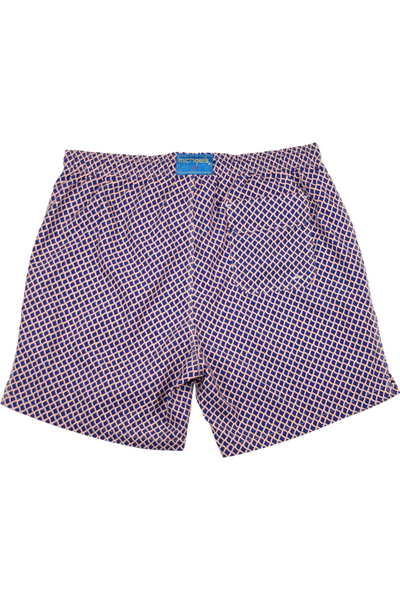 Cyclist Liner Swim Trunks - Navy/Orange Mesh - DUNE + SALT