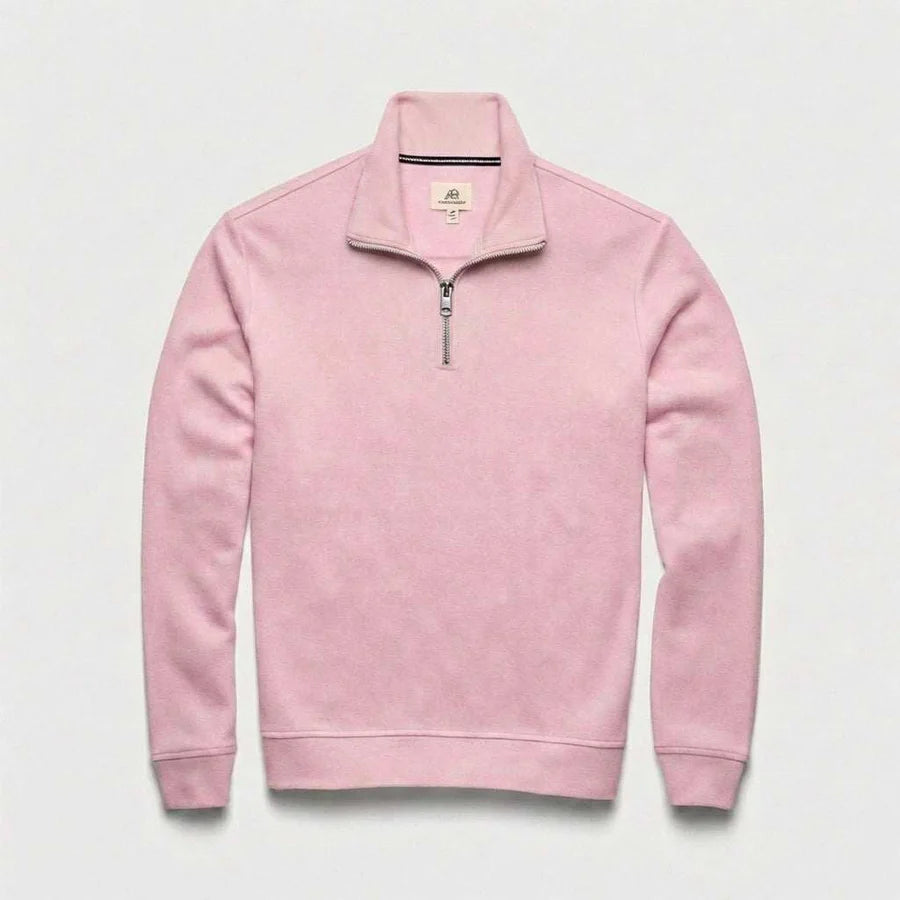 Bobby Cashmist Fleece 1/4 Zip - Pink Heather - DUNE + SALT