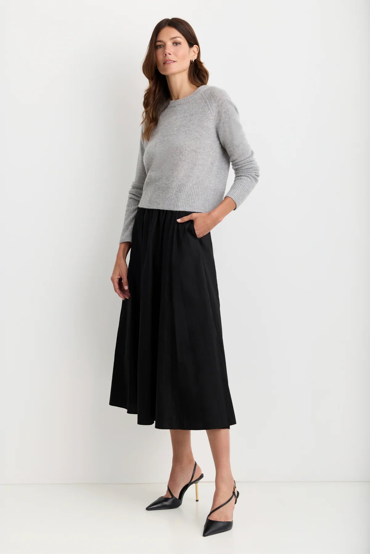 Blakely Cashmere Pullover - Heather Grey