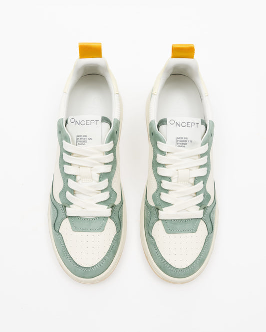 Women's Phoenix Sneaker by Oncept in Agave color, featuring a sleek design with breathable mesh and stylish laces.