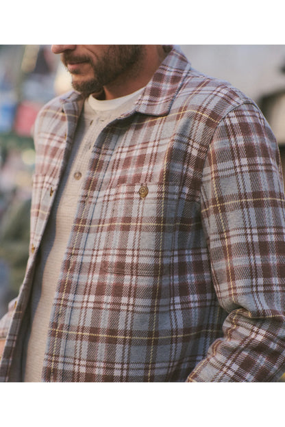 Pacifica Stretch Twill Overshirt - Warm Plaid - DUNE + SALT
