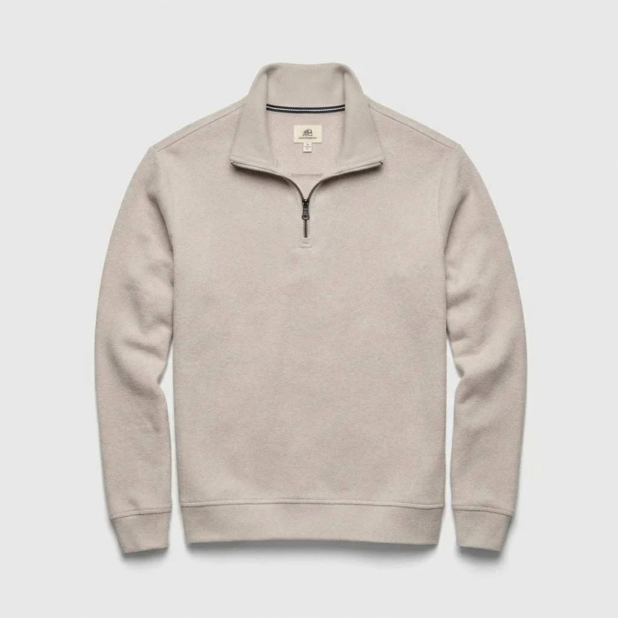 Bobby Cashmist Fleece 1/4 Zip - Taupe Grey Heather - DUNE + SALT