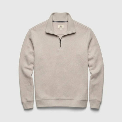 Bobby Cashmist Fleece 1/4 Zip - Taupe Grey Heather - DUNE + SALT