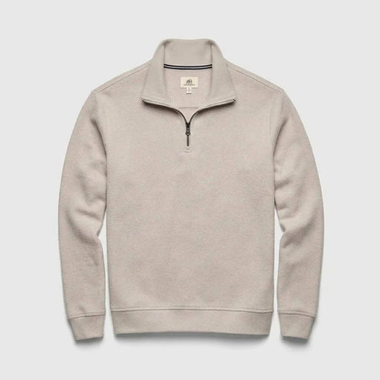 Bobby Cashmist Fleece 1/4 Zip - Taupe Grey Heather - DUNE + SALT
