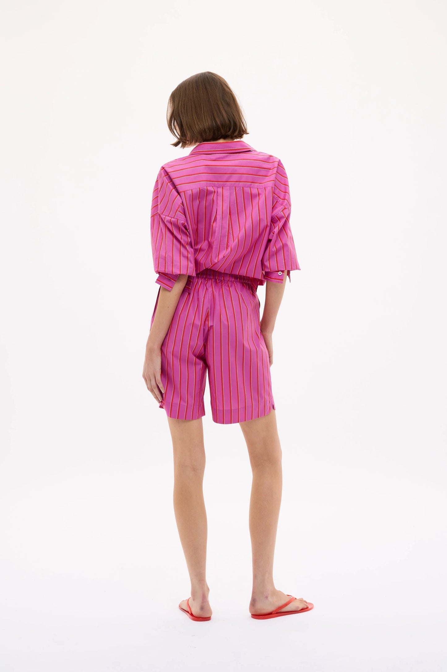 Chiara Long Sleeve Shirt - Fuschia/True Red/Natural