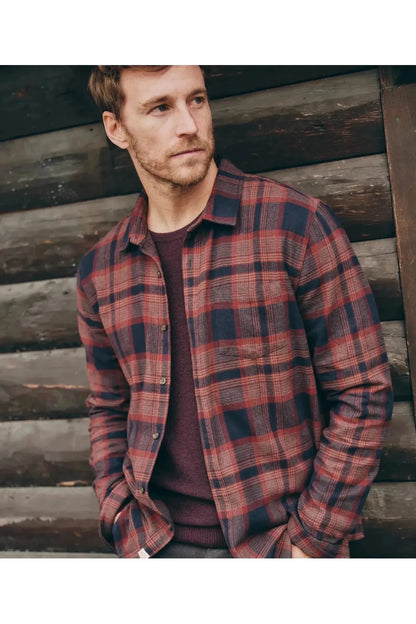 Tahoe Flannel Shirt - Navy Warm Plaid - DUNE + SALT