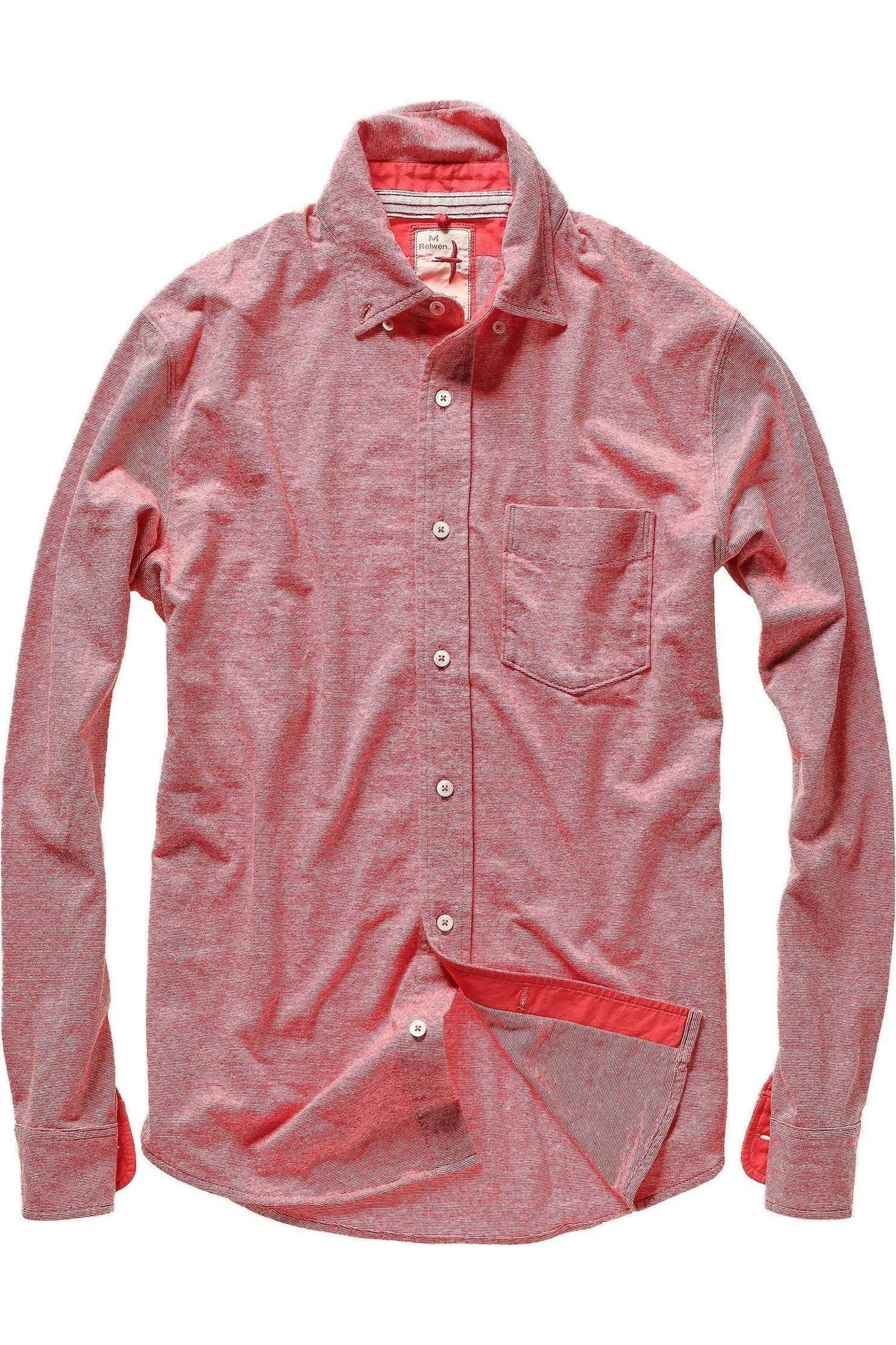 Fineline Knit Buttondown - Red/White - DUNE + SALT
