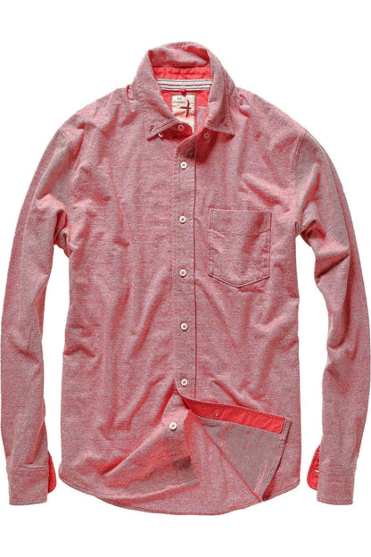 Fineline Knit Buttondown - Red/White - DUNE + SALT