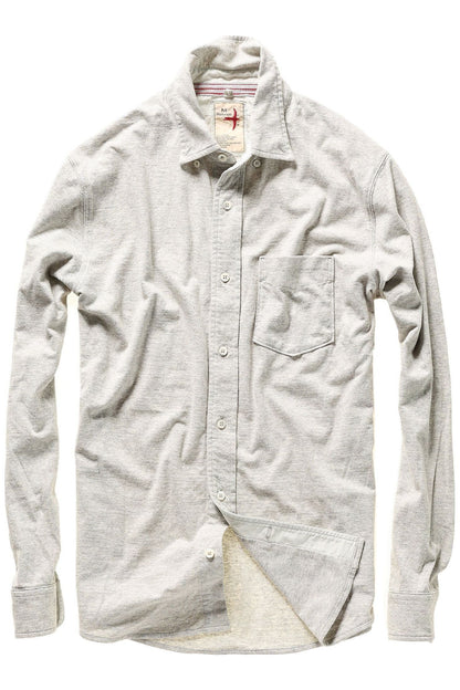 Fineline Knit Buttondown - Stone/Grey - DUNE + SALT