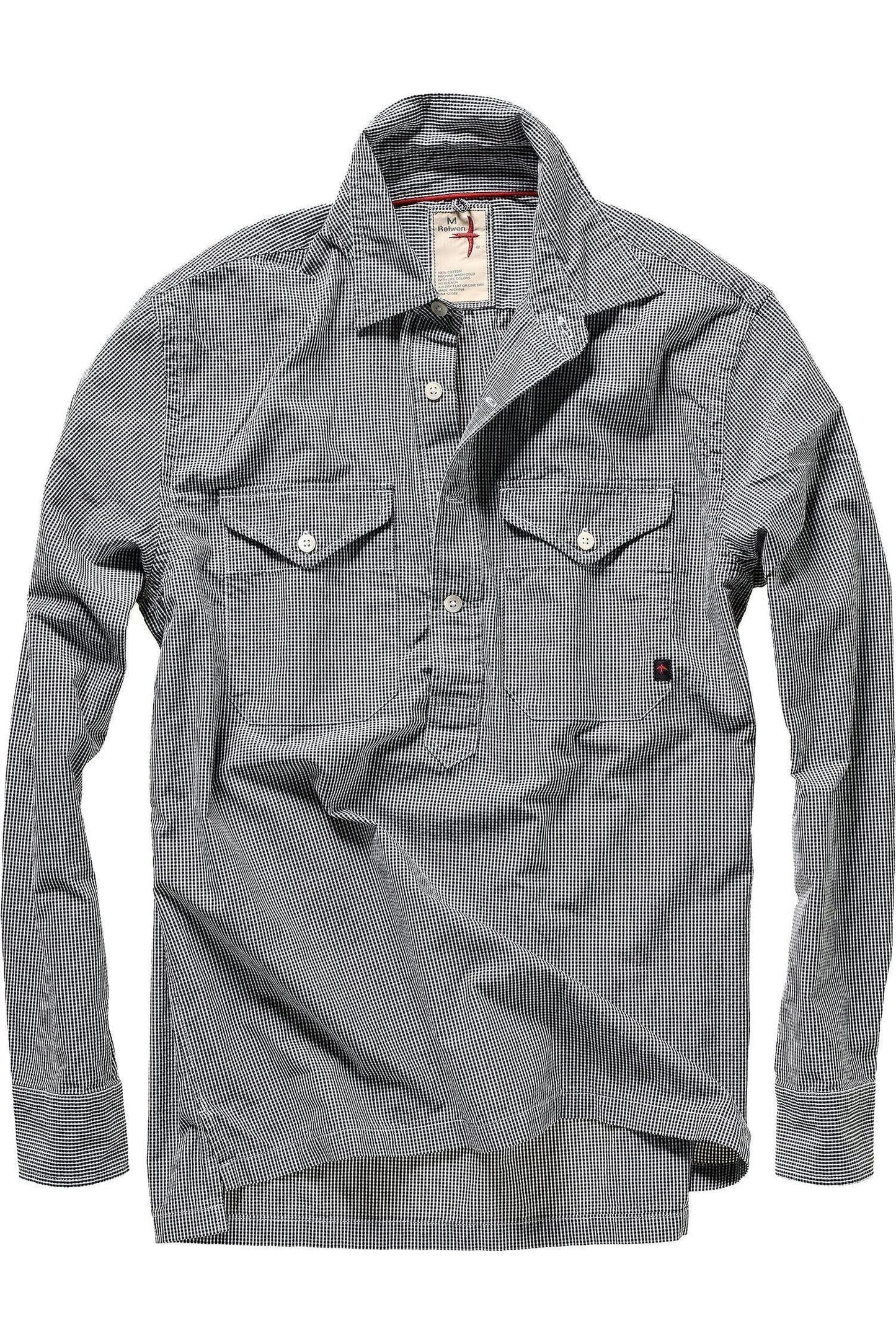 Seersucker Popover - Black/White Micro Check - DUNE + SALT