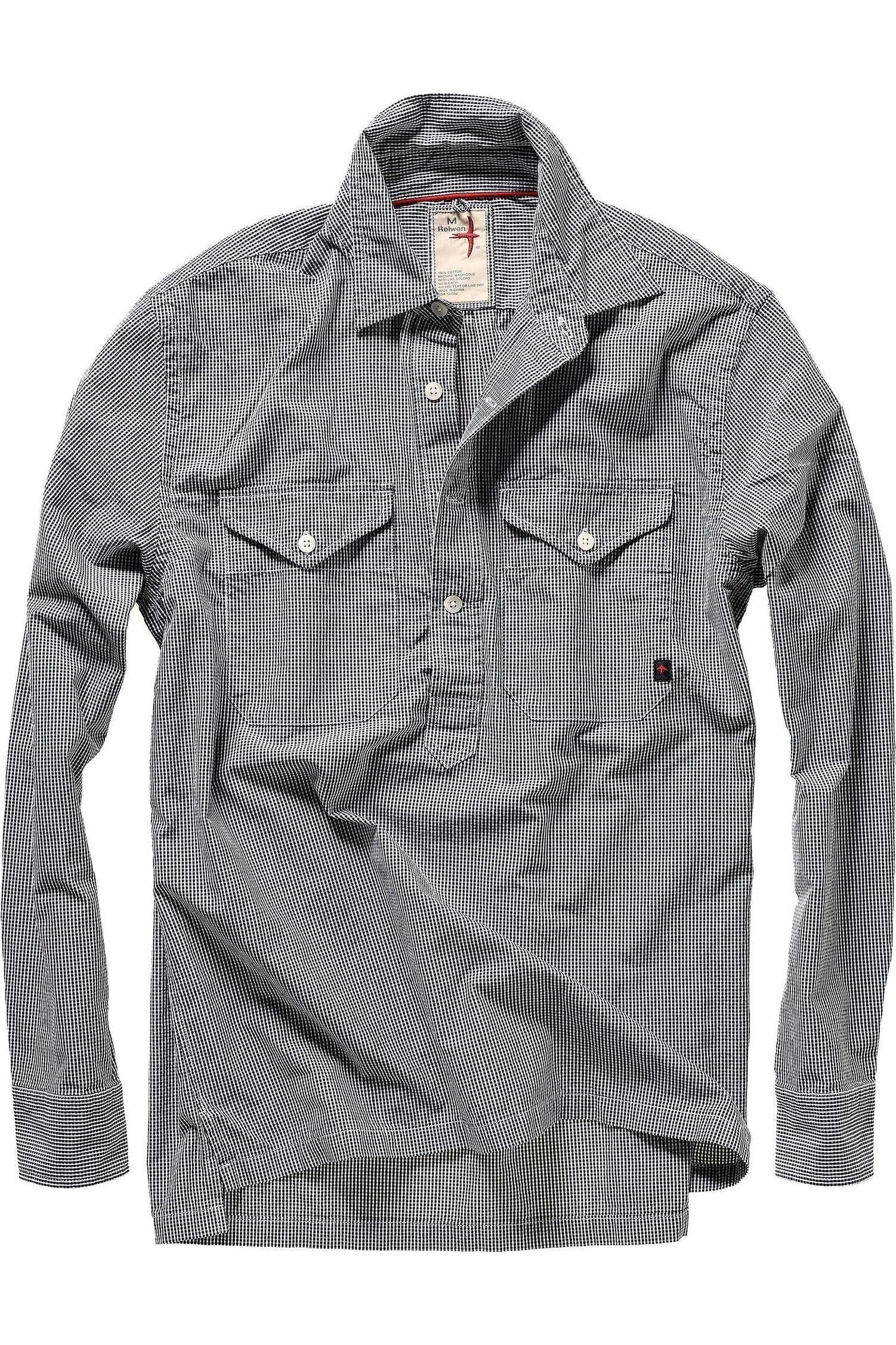 Seersucker Popover - Black/White Micro Check - DUNE + SALT