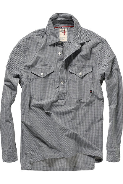 Seersucker Popover - Black/White Micro Check - DUNE + SALT