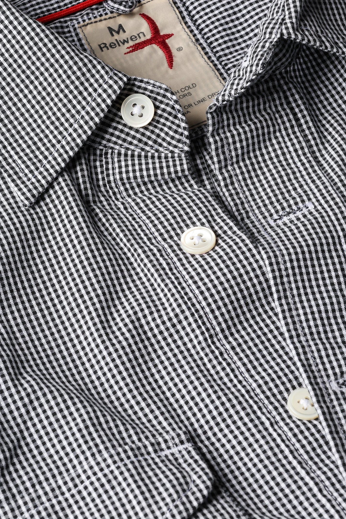 Seersucker Popover - Black/White Micro Check - DUNE + SALT