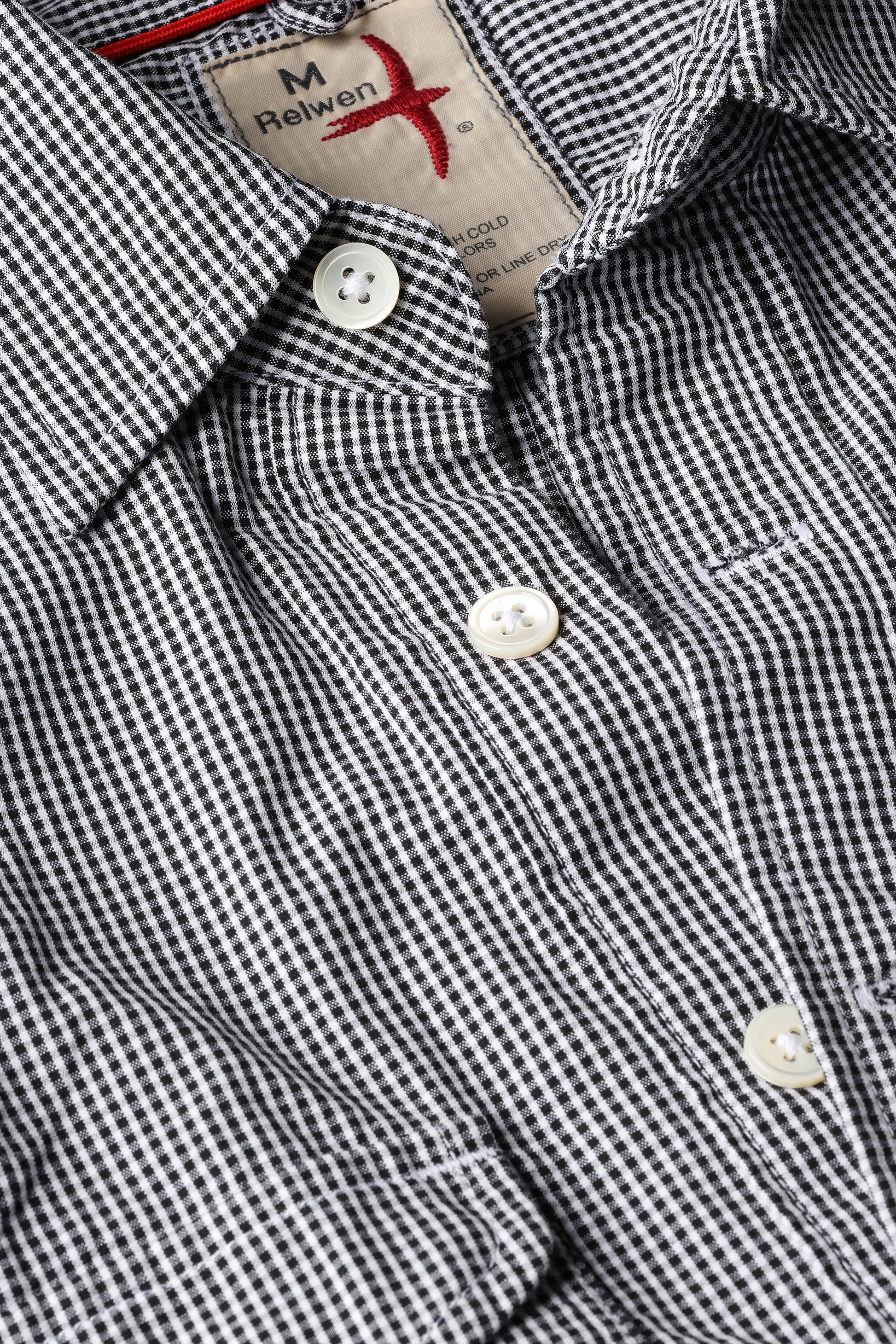 Seersucker Popover - Black/White Micro Check - DUNE + SALT