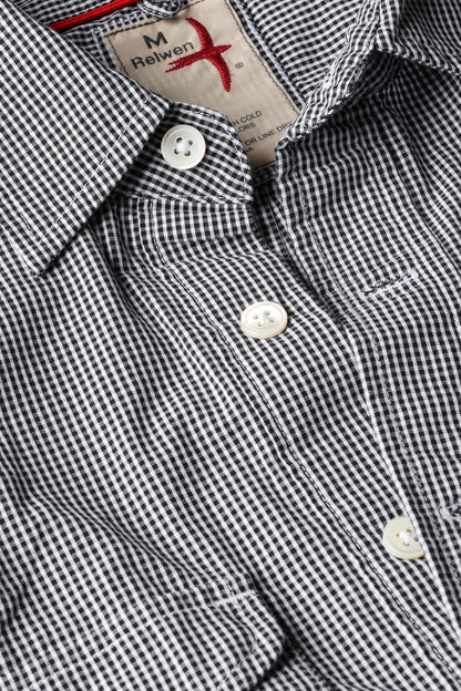 Seersucker Popover - Black/White Micro Check - DUNE + SALT