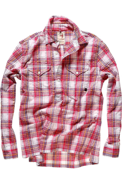 Seersucker Popover - Red Multi Plaid - DUNE + SALT