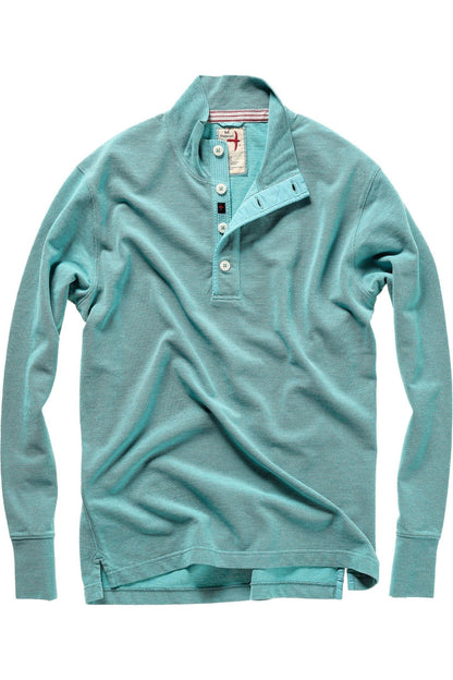 Pique Button Mock - Ocean Heather - DUNE + SALT