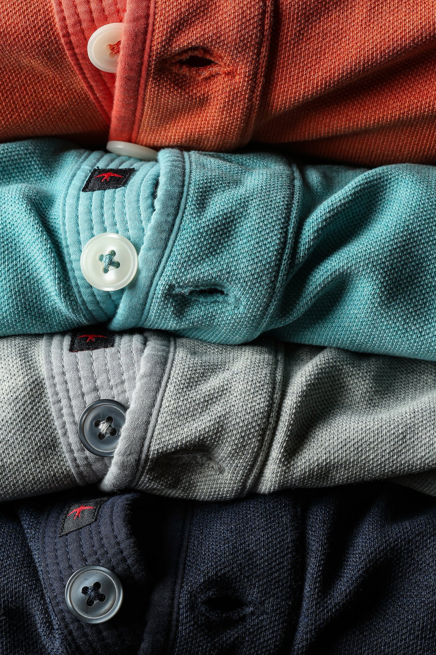 Pique Button Mock - Navy Heather - DUNE + SALT