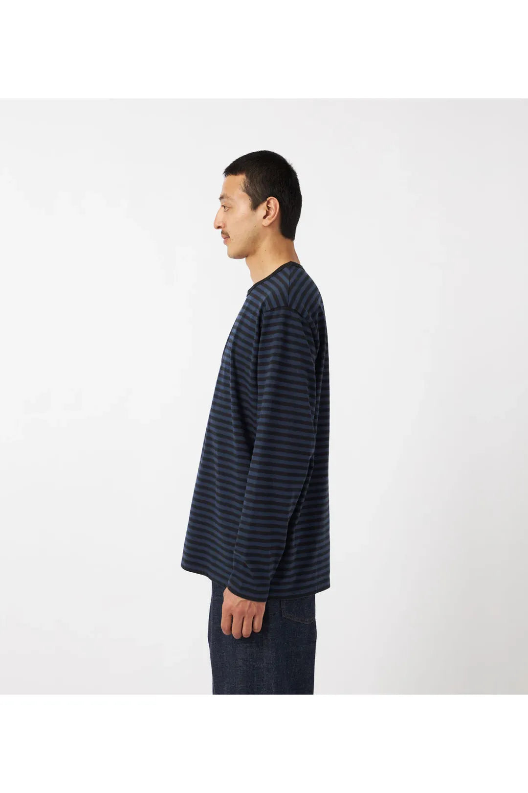 COOLMAX Stripe Jersey L/S Tee - Brown/Natural